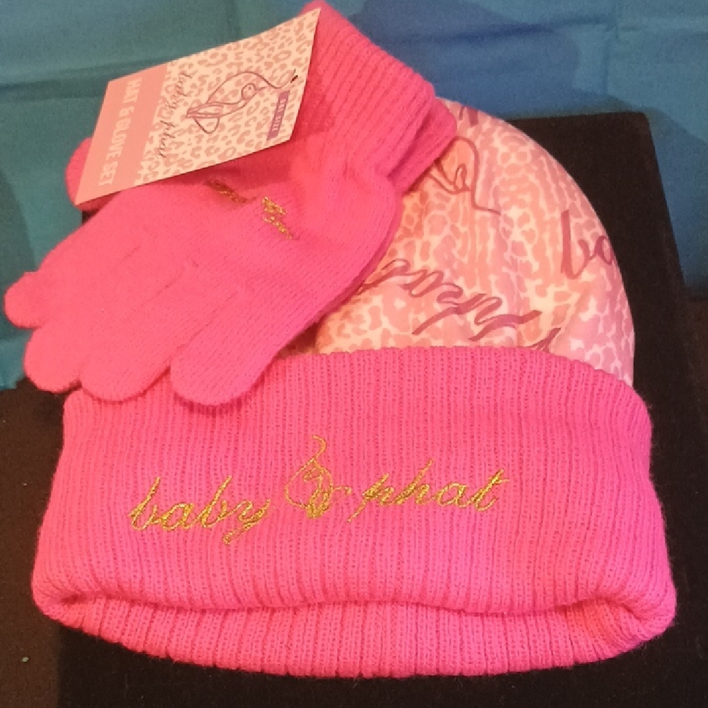 Baby Phat Pink Hat & Glove Set
